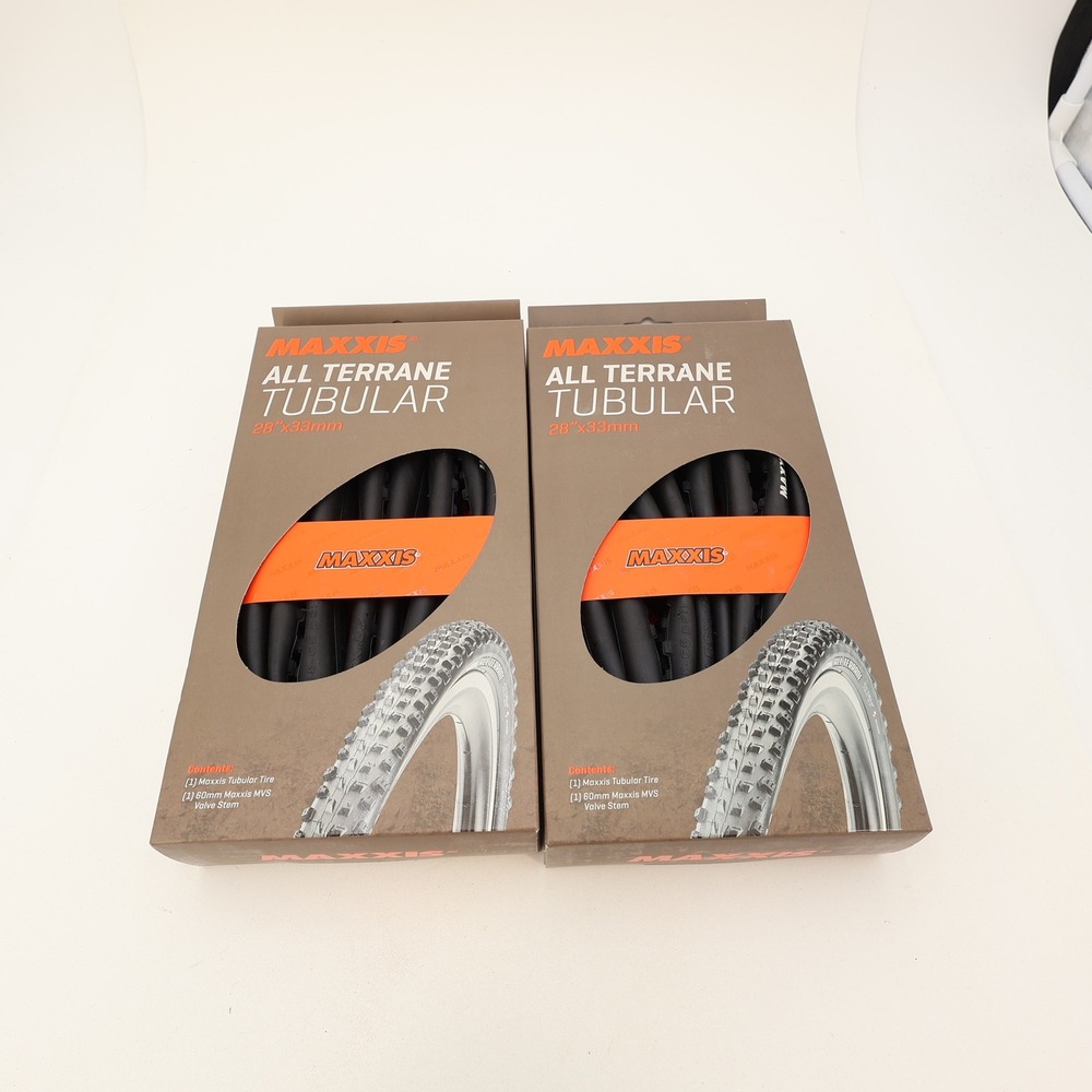 2x Maxxis All Terrane Tubular 28 x 33mm 700x33 CX Bike Tires Pair M219 120TPI